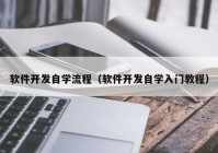 软件开发自学流程（软件开发自学入门教程）