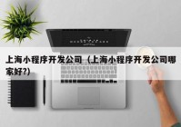 上海小程序开发公司（上海小程序开发公司哪家好?）