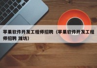 苹果软件开发工程师招聘（苹果软件开发工程师招聘 潍坊）