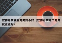 软件开发就业方向好不好（软件开发哪个方向就业更好）