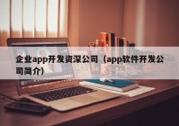 企业app开发资深公司（app软件开发公司简介）